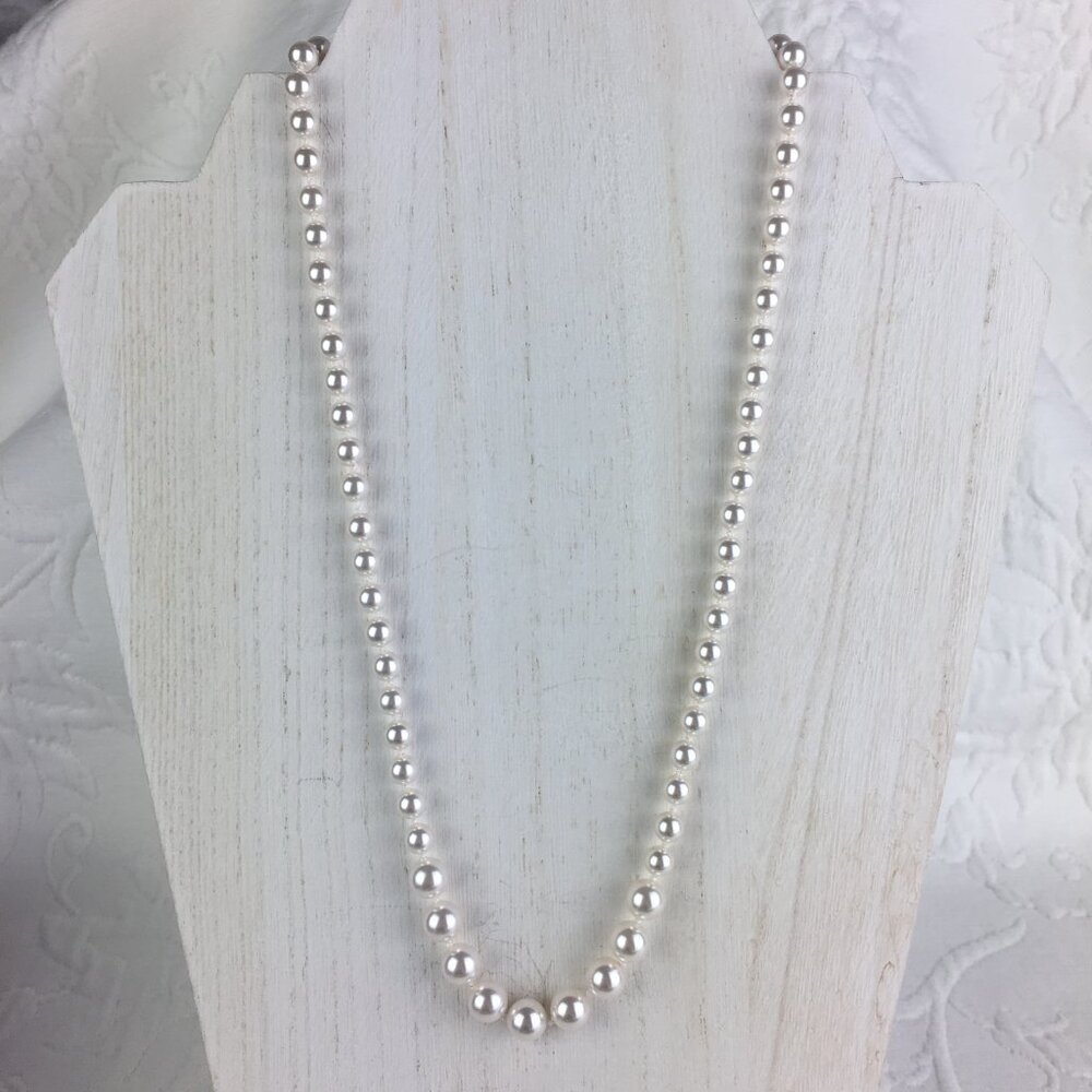 Hand Knotted Swarovski Pearl Graduated 20" Necklace